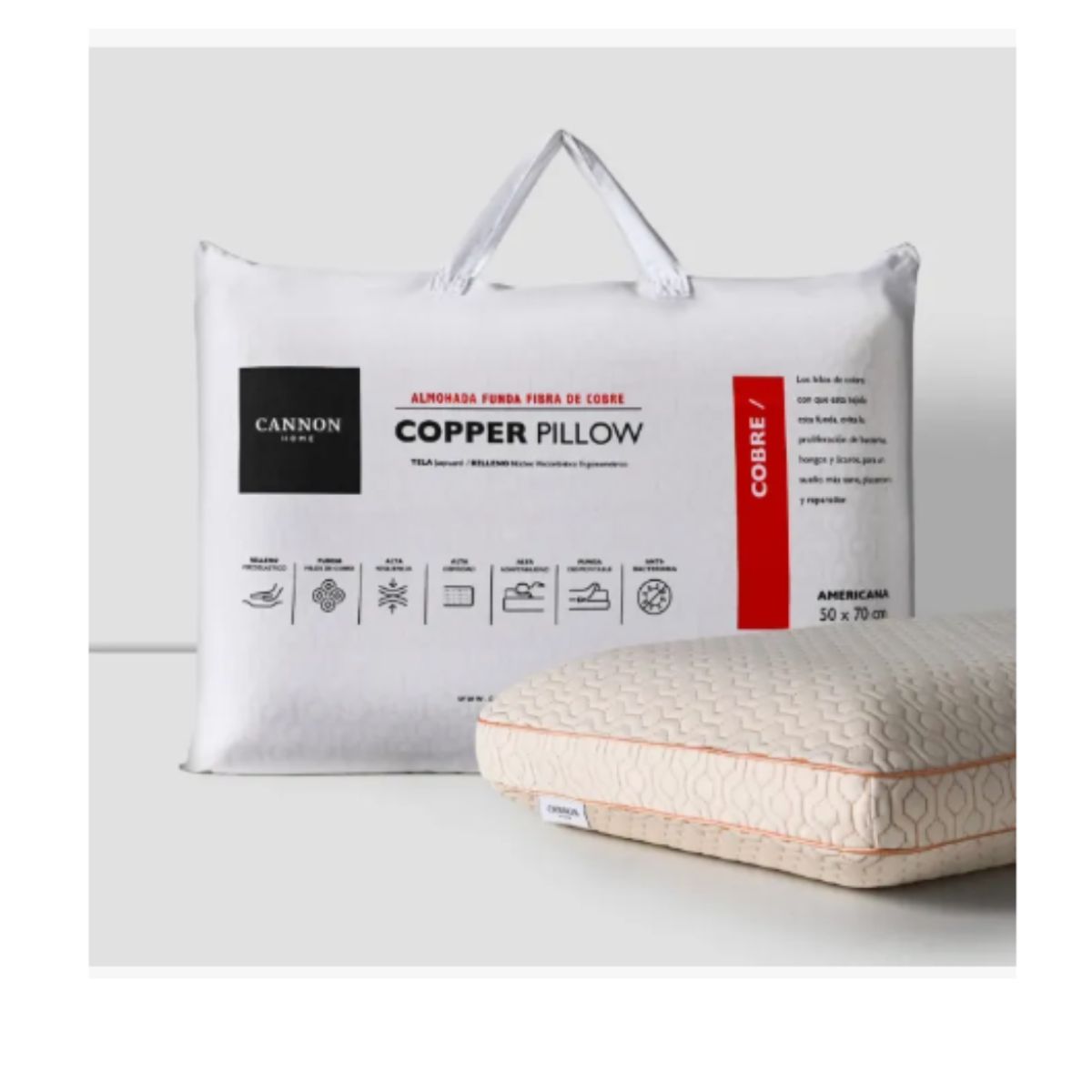 CANNON - Almohada Viscoelástica Cooper 50x70 cm