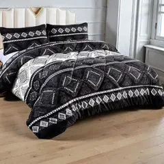 GENERICO - Cobertor De 2 Plazas Plush Liso Con Chiporro + 2 Fundas Almohada - Multicolor - 2 Plazas