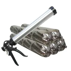 PATELWELL - Kit 5x Sello Poliuretano Blanco Patel y Pistola Calafatera