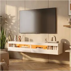 HOMER DESIGN - Rack Tv 160x40x30cm Con Luz variable Melamina Alto