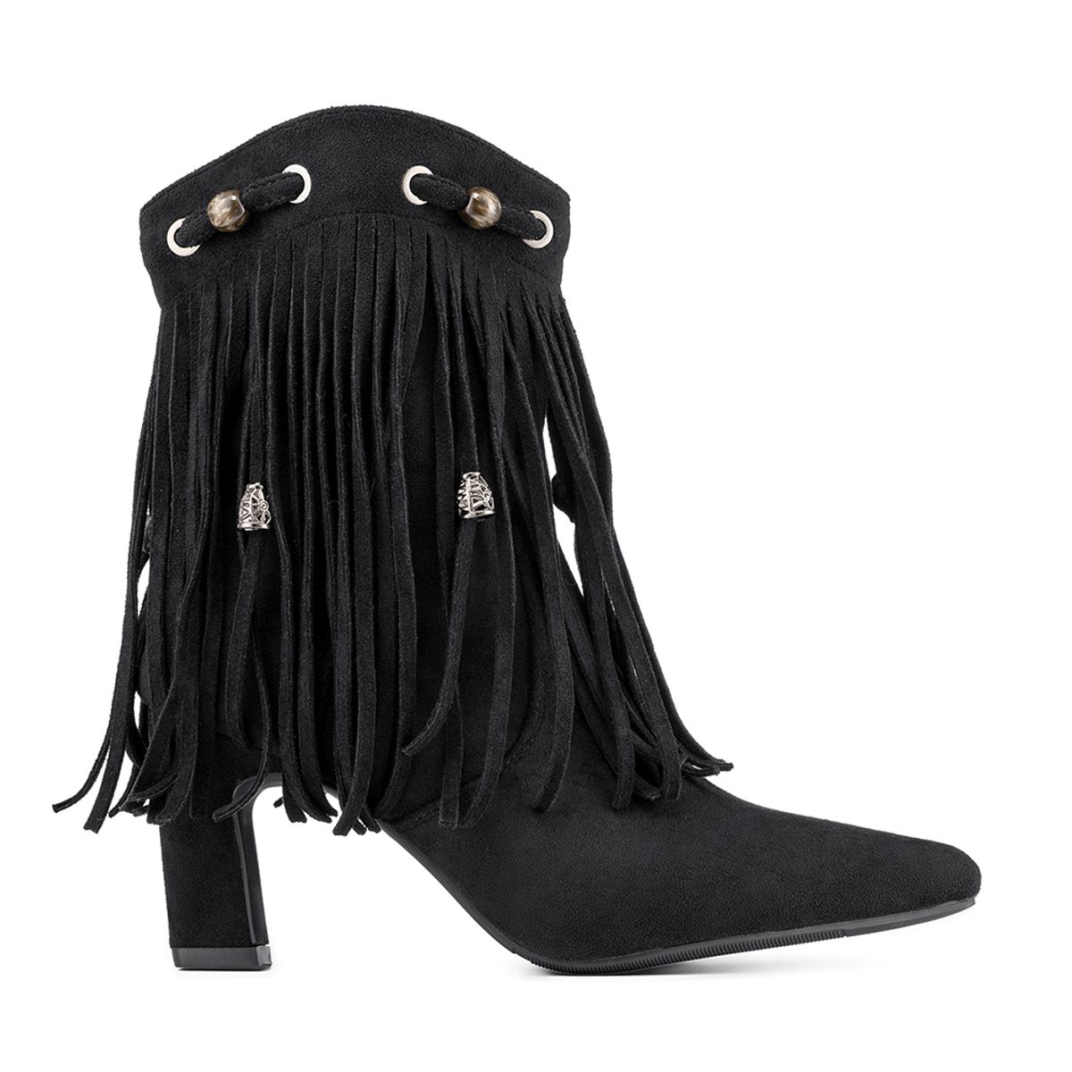 WEIDE - Bota Taco Mujer Casual Estilo Vaquero Flecos Weide DH90