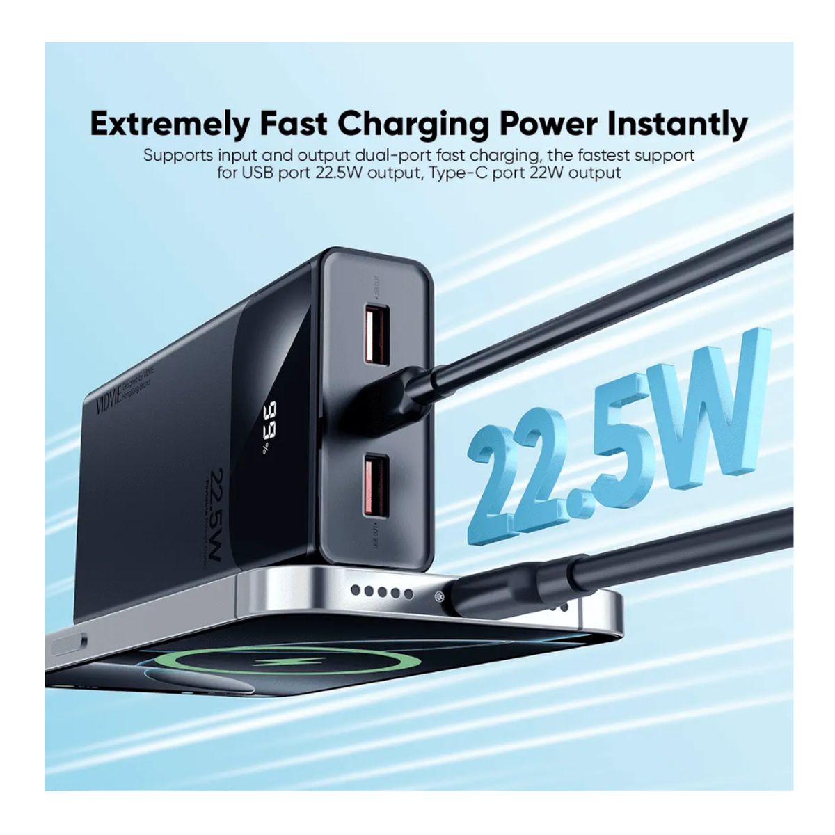 GENERICO - Power Bank Banco de Energía Portátil De 20.000 mAh Carga Rapida de 22.5W