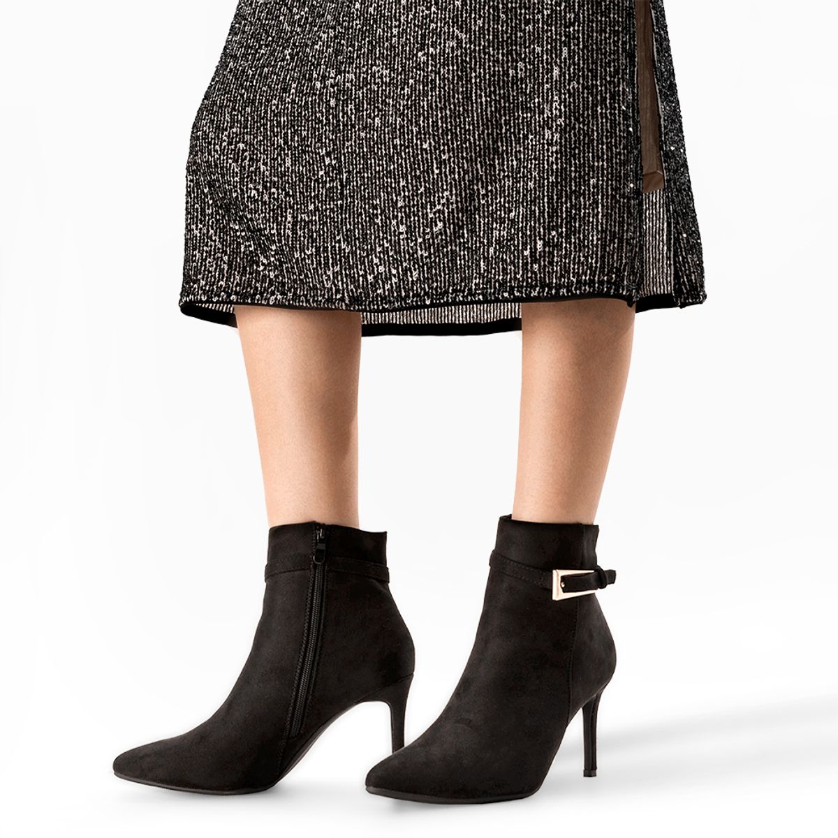 WEIDE - Botín Taco Alto Mujer Casual PU Textil Weide HX530