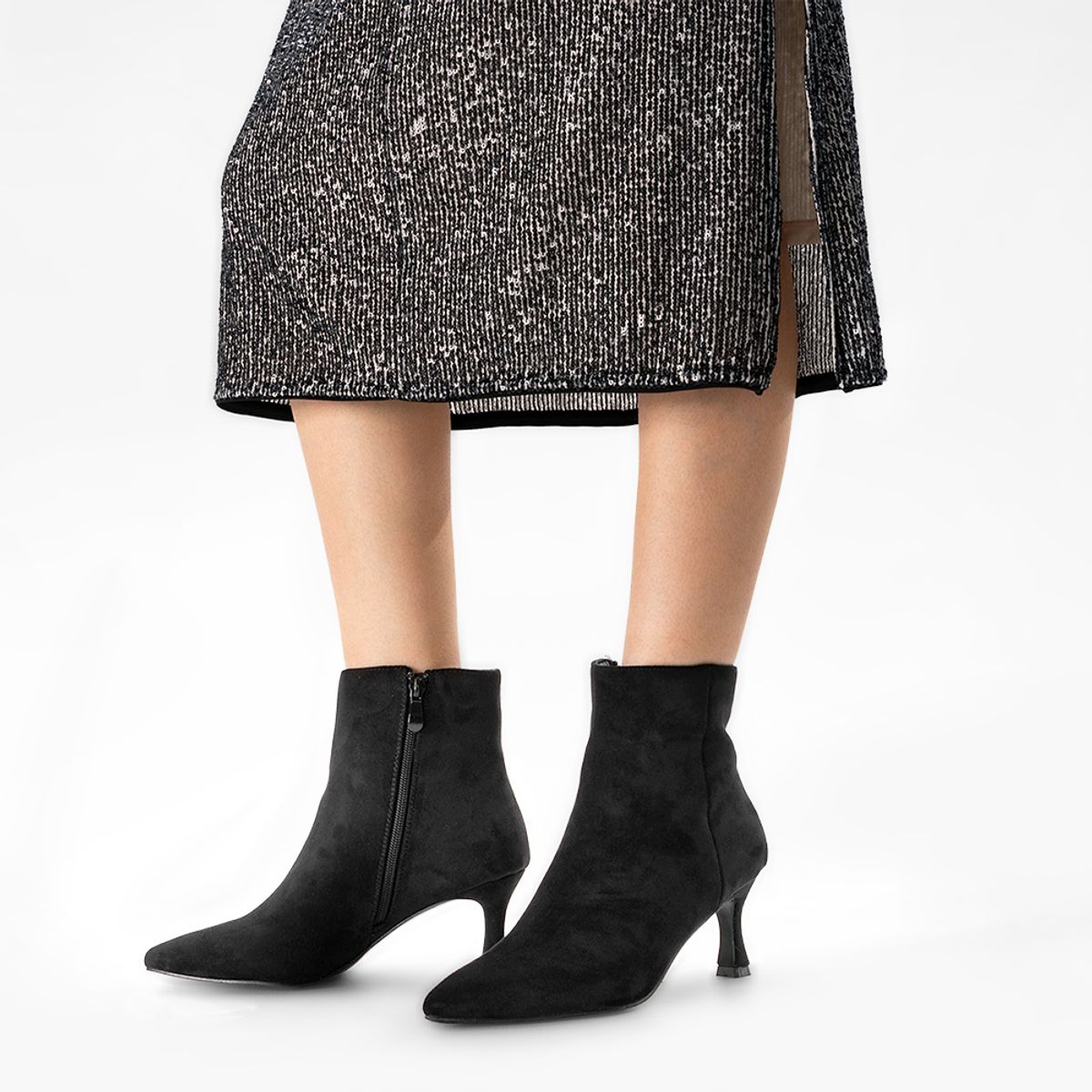 WEIDE - Botín Taco Alto Mujer Casual PU Textil Weide QIU500
