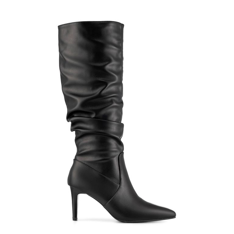 Bota Taco Alto Mujer Elegante PU ZS86 Negro 35
