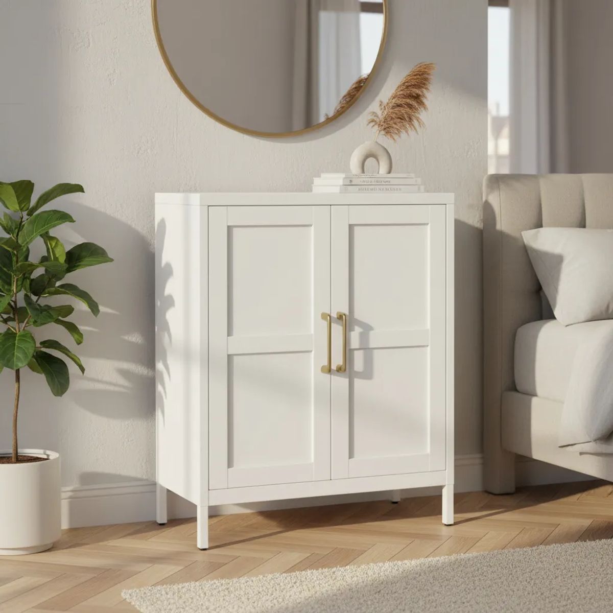 GENERICO - Mueble librero 2 puertas linea white home YXG-01 / Blanco