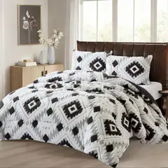 GENERICO - Cobertor de Inverno 2 Plazas Jacquerd Cutting Con Chiporro - Multicolor - 2 Plazas