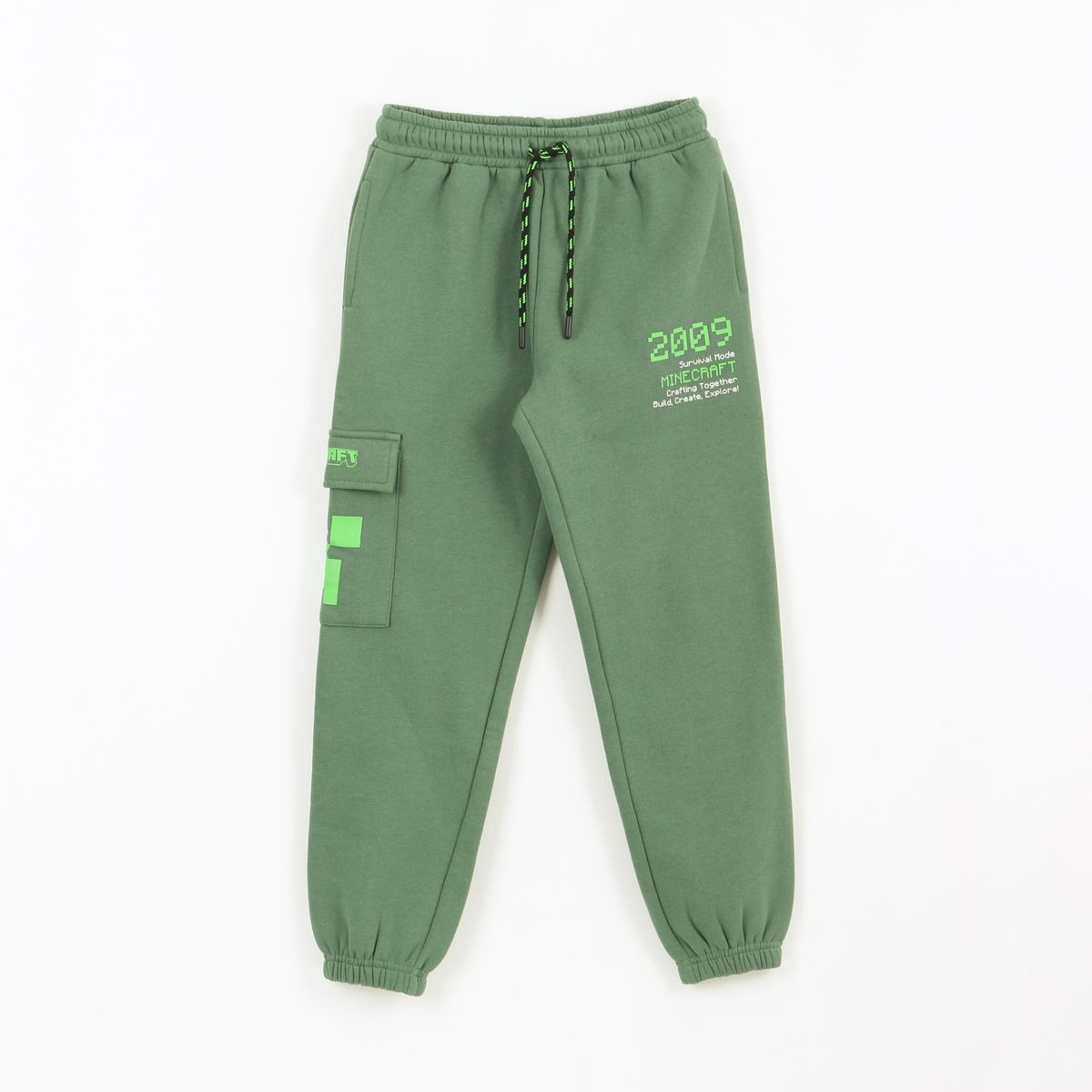 MINECRAFT - Pantalón de Buzo Niño Cargo Verde Minecraft