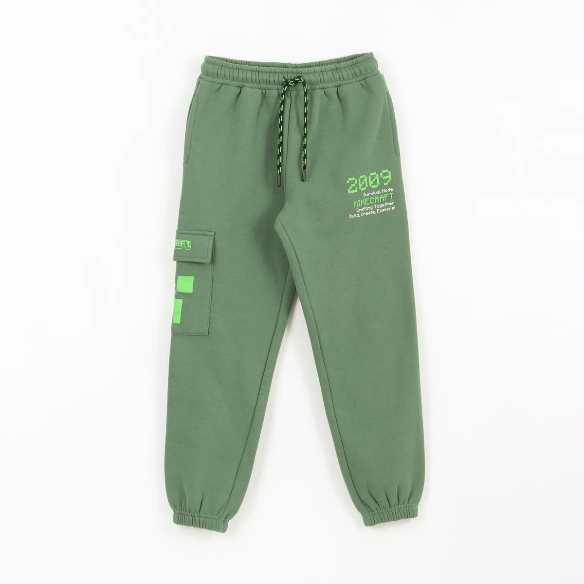 MINECRAFT - Pantalón de Buzo Niño Cargo Verde Minecraft