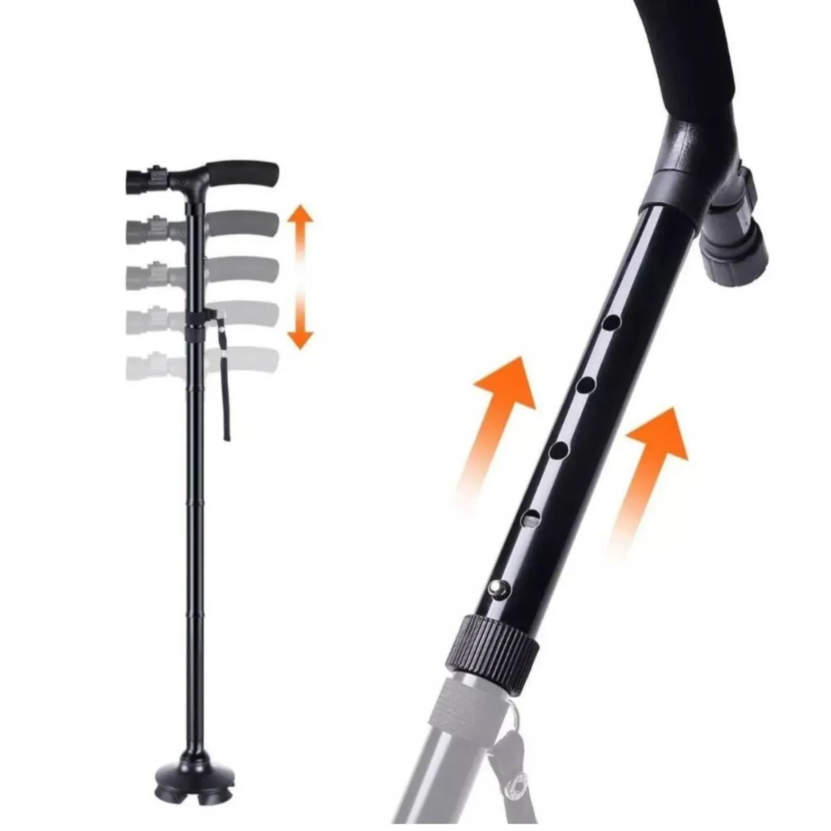 MOVI - Bastón Ortopédico Plegable con Luz Led