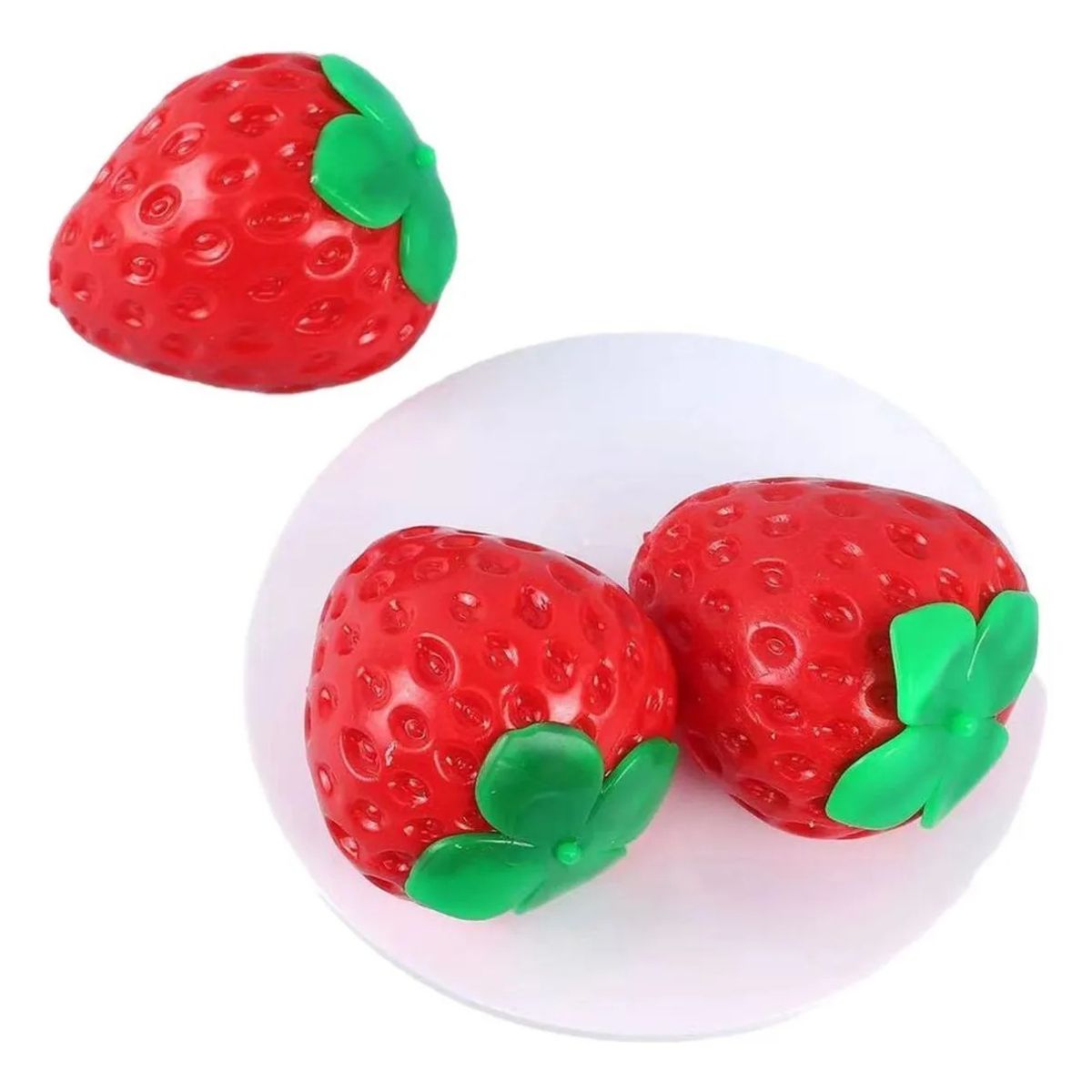 GENERICO - Squishy Frutilla Sensorial Antiestrés Fresa