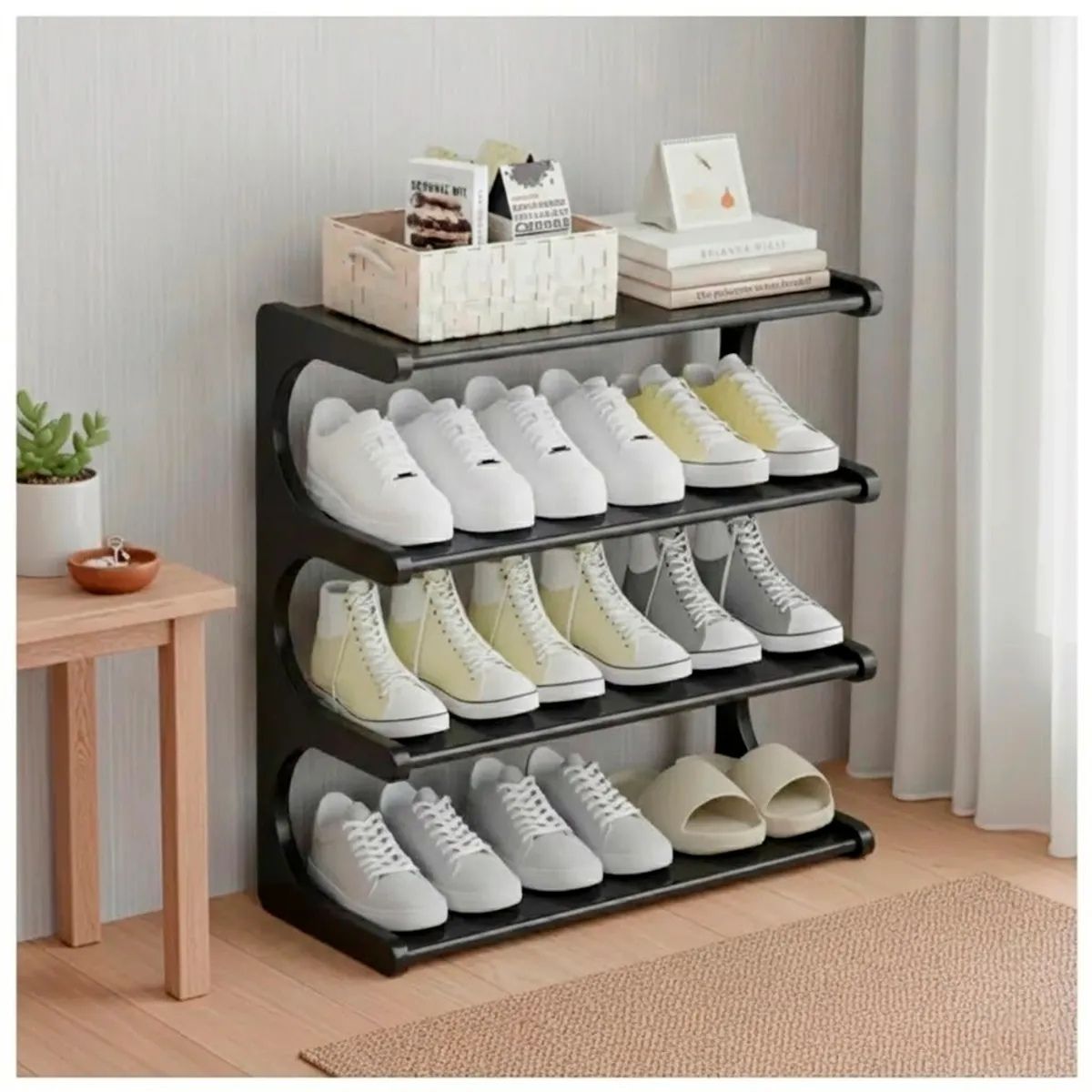IRM - Zapatero Organizador de zapatos Repisa Rack Color Negro