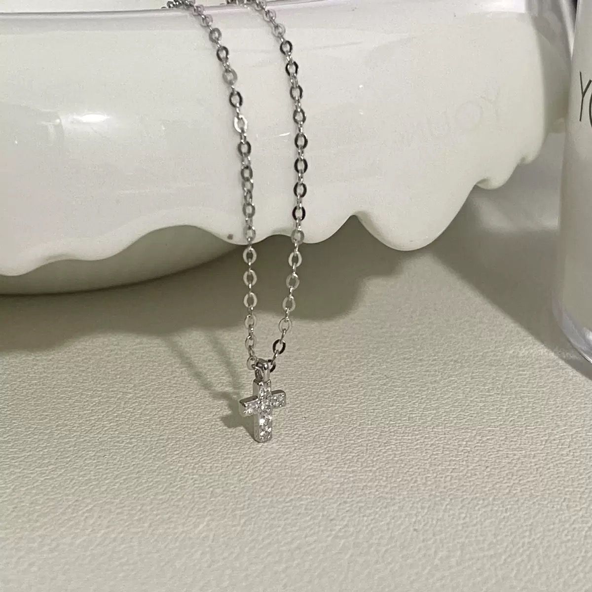 LUX JOYAS - Collar Plata 925 Cruz Brillitos