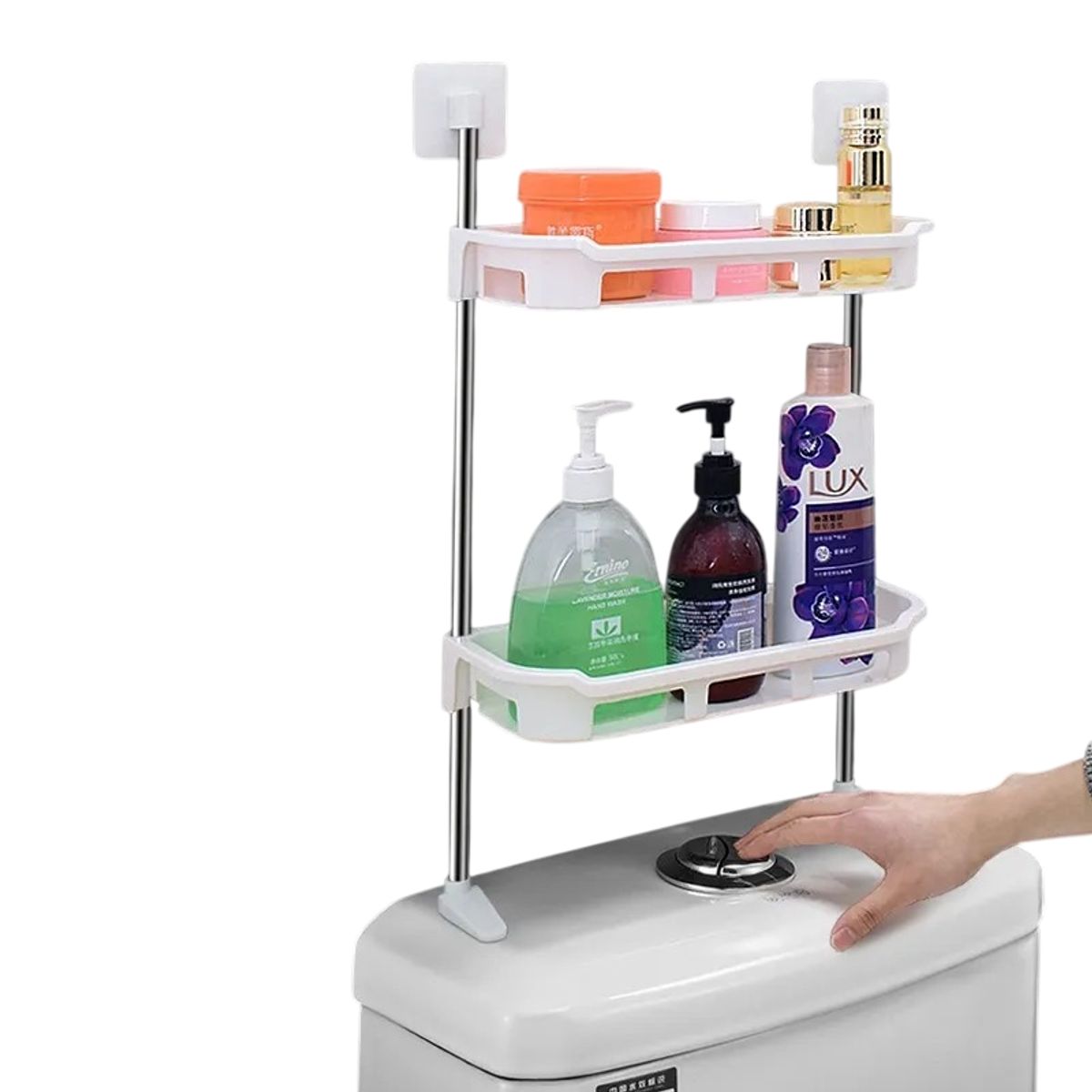 GENERICO - Estante Organizador Para Baño Tres Niveles Con Pie De Apoyo