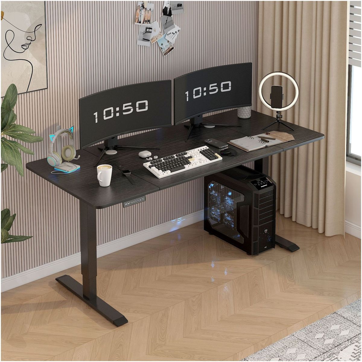 HOMER DESIGN - Escritorio Altura Ajustable Eléctrico 160x60cm Profesional