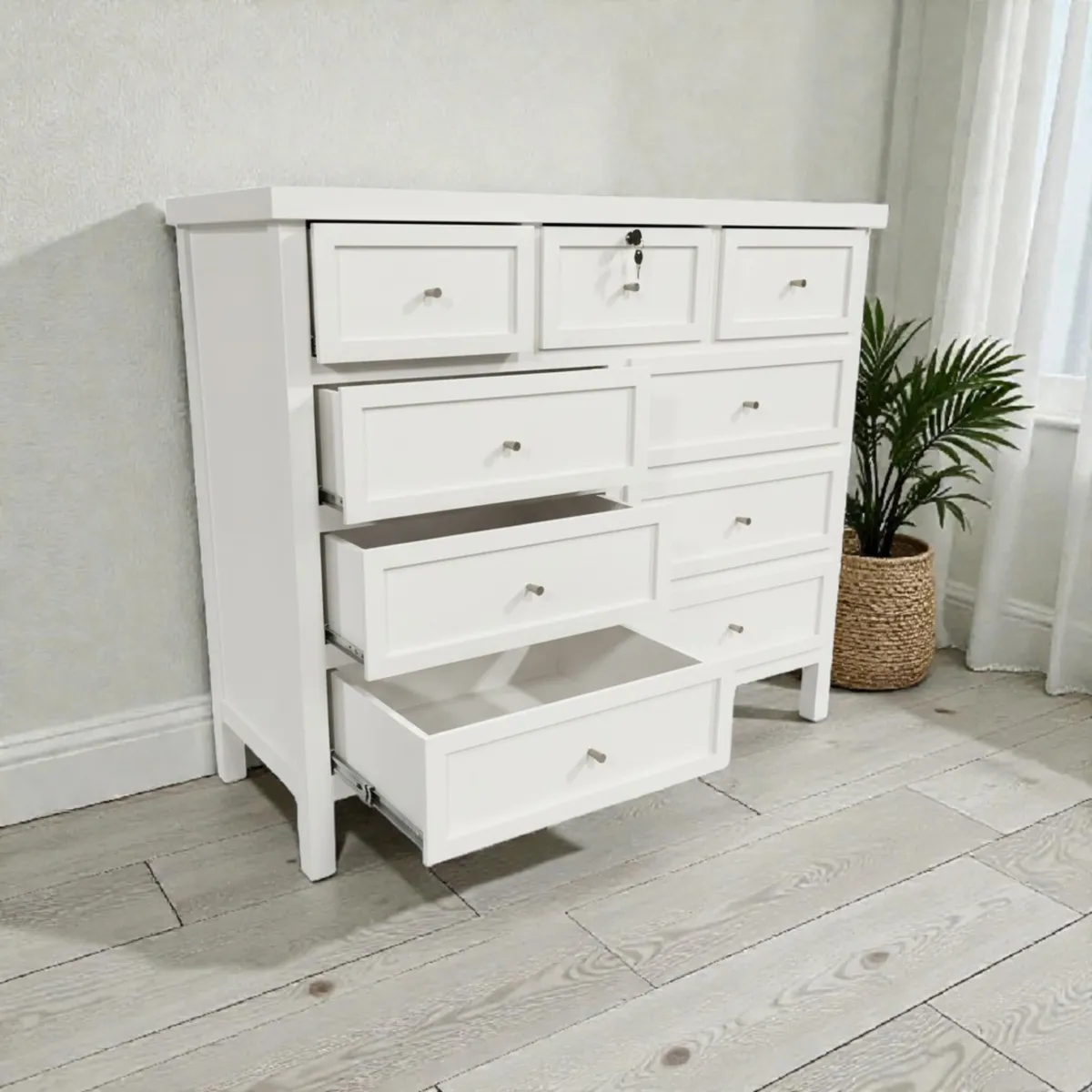 MGR MUEBLES - Comoda de madera lacada 9 cajones ( rieles telescópicos ) MGR MUEBLES