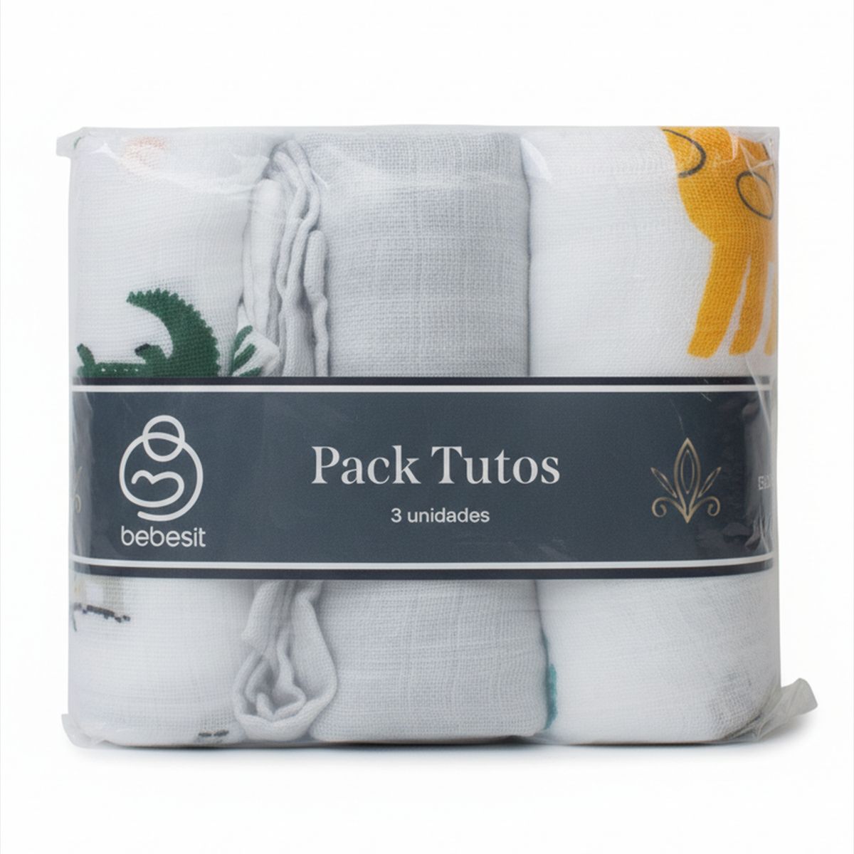 BEBESIT - Pack 3 Mantas de Muselina 100% Algodón – 75 x 75 cm