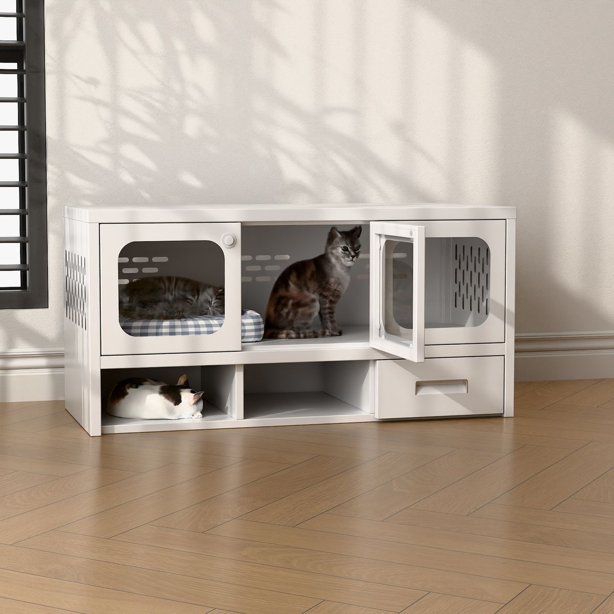 GENERICO - Casa para mascotas 3 puertas vitrina - Linea PET PC-13