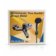 GENERICO - Pack Juego Cromo Lavatorio y Ducha Exterior Baño Monocomando 2
