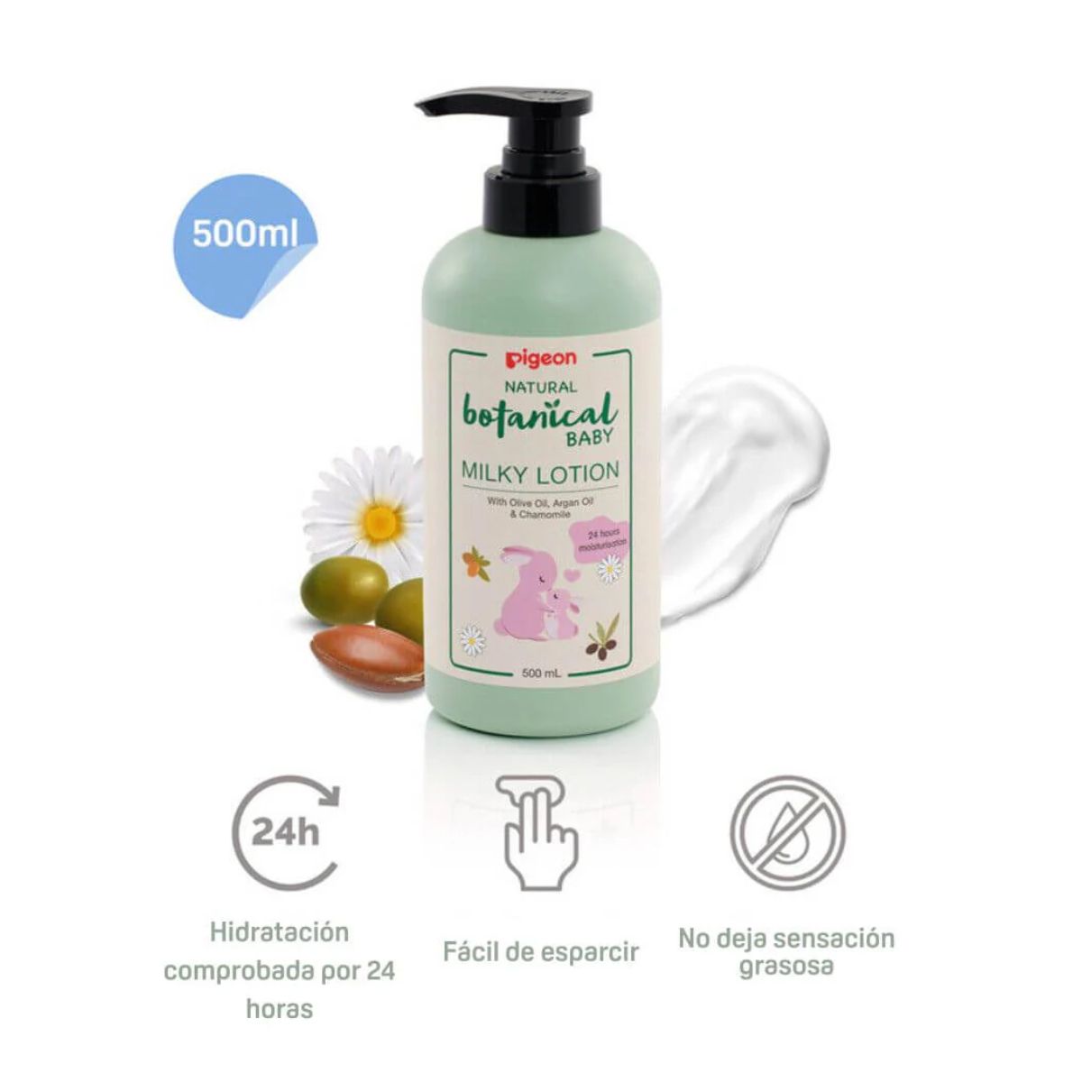 PIGEON - Crema Hidratante Pigeon Botanical Baby Milky Lotion 500mL