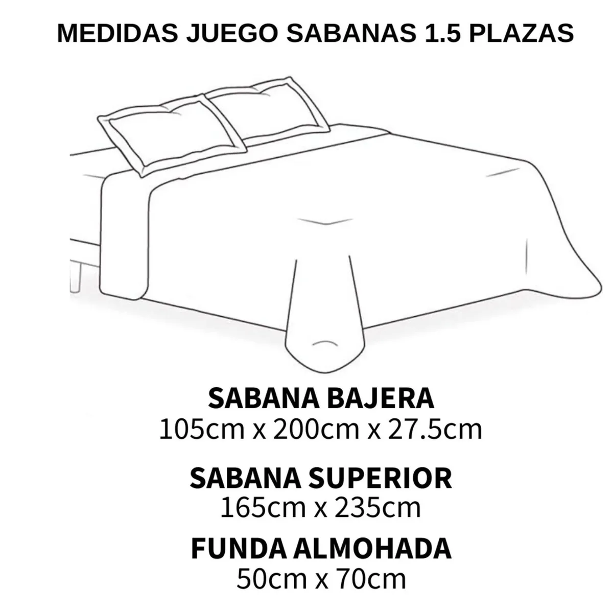 GENERICO - Juego De Sabanas De 200 Hilos Cama 1.5 Plazas + 1 Funda - Negro - 1,5 Plazas