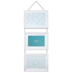 VGO - Marco Triple plástico brilloso Blanco 13x18 cm 3F Blanco
