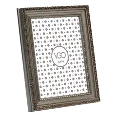 VGO - Marco plástico antique brilloso Plateado 20x30 cm Plateado