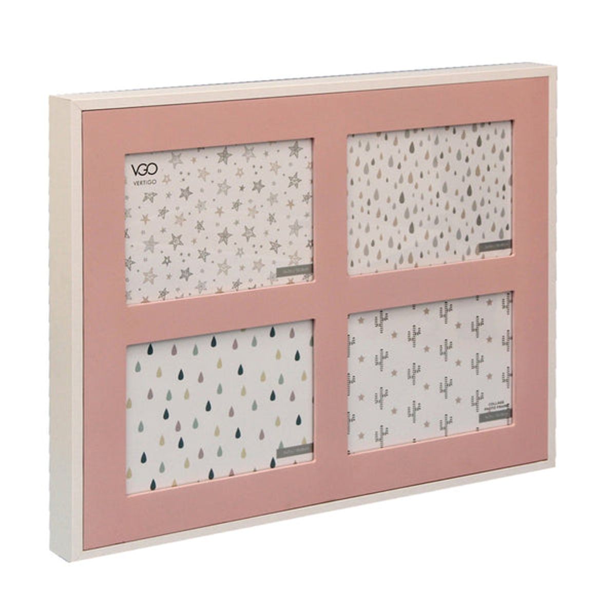 VGO - Marco 13x18 x4 F. madera RosaCel. 34x44cm.  Rosado