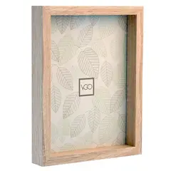 VGO - Marco plástico box simil madera Beige 20x30 cm Beige