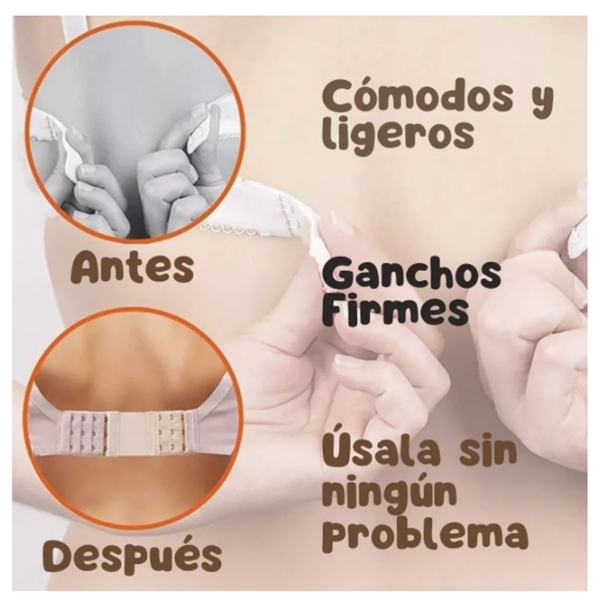 GENERICO - Pack X3 Extensores Para Sostén De Mujer 3 Broches Surtido