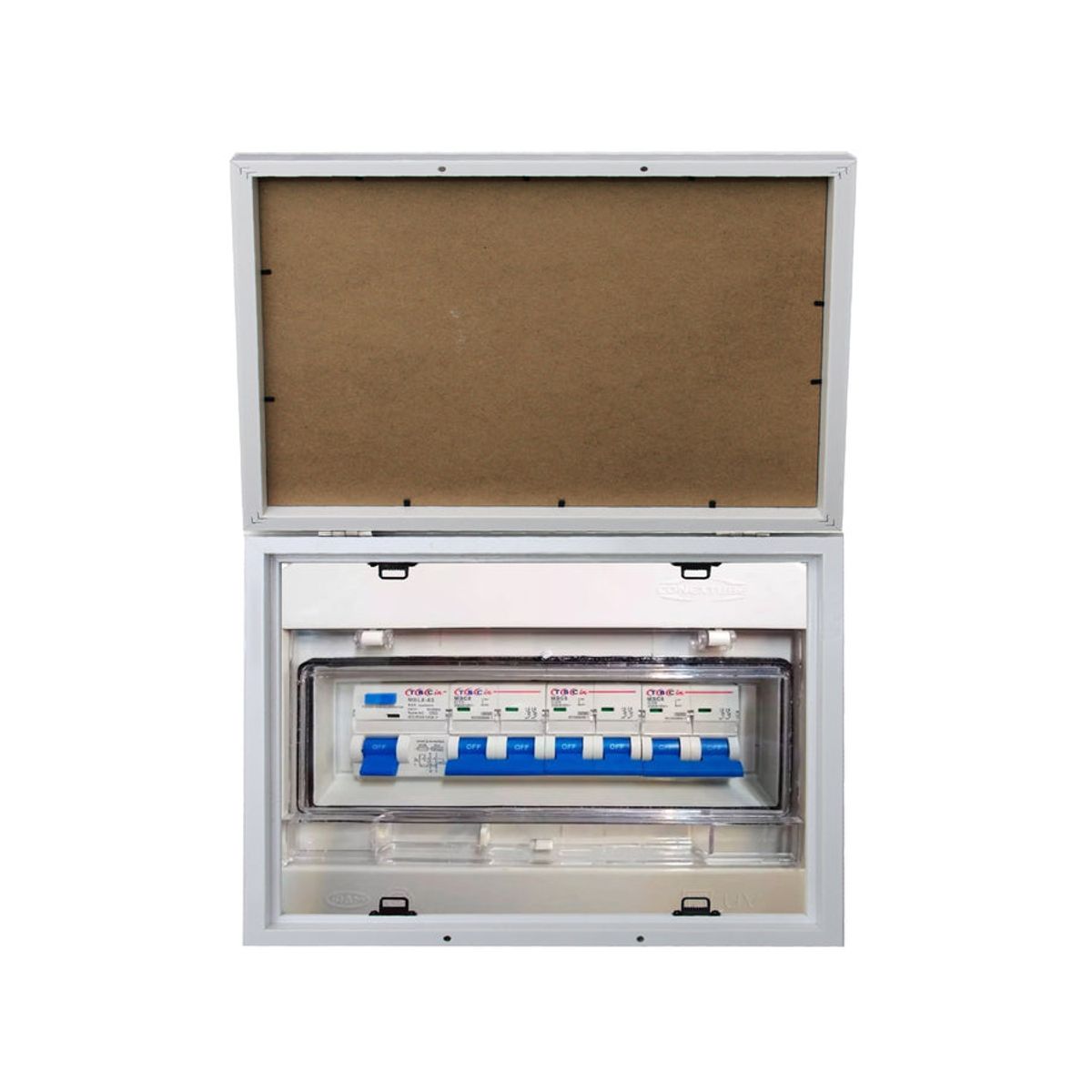 VGO - Caja madera con bisagra 52x42 tapa cajas de electricidad Negro
