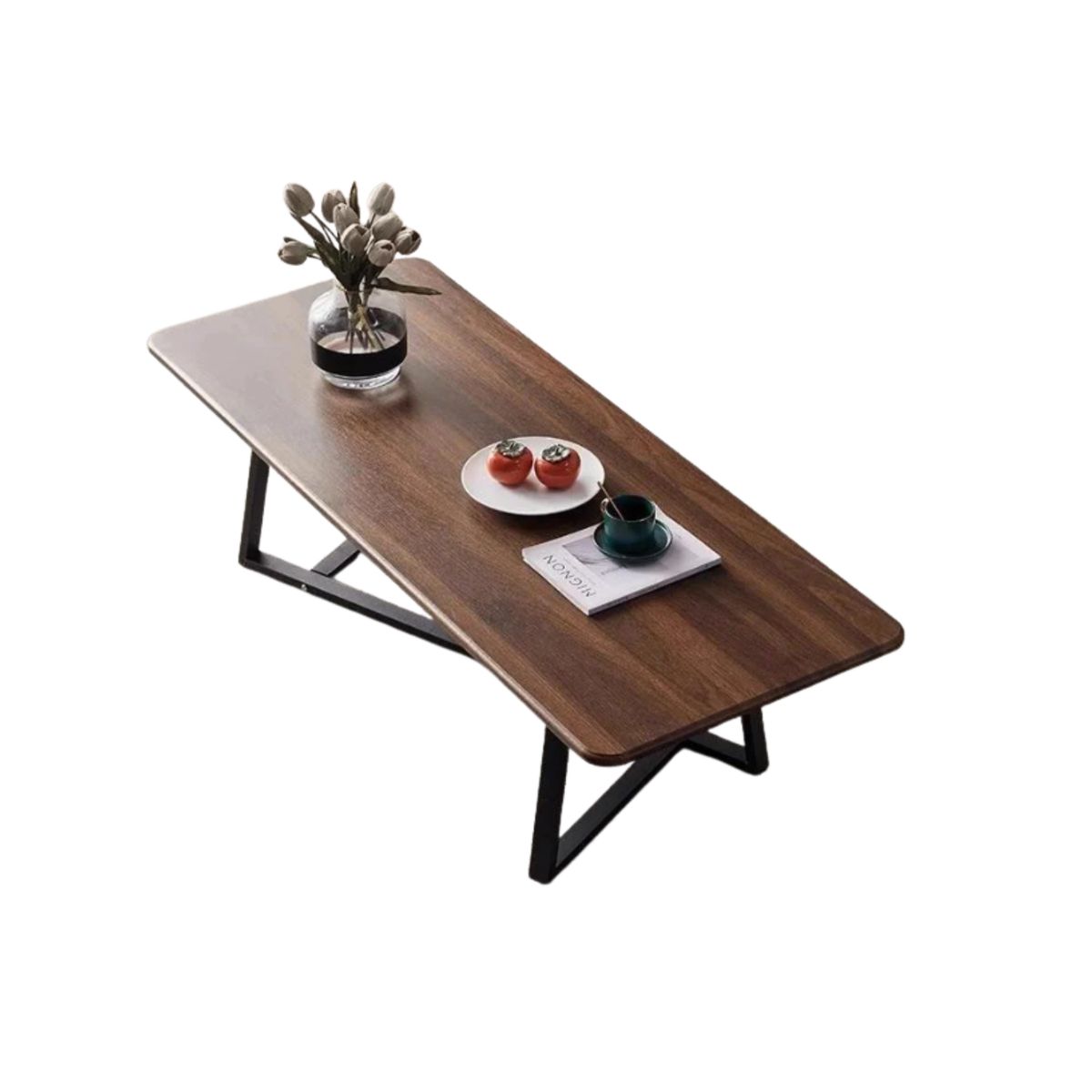 GENERICO - Mesa de Centro de Estilo Contemporáneo con Bordes Curvos y Estructura Reforzada