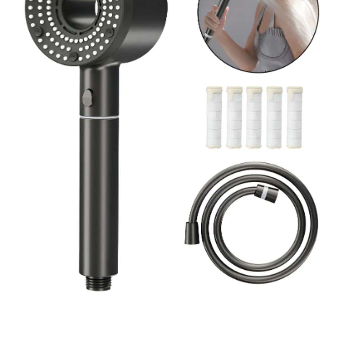 GENERICO - Regadera Mano Alta Presión 5 Modos con Filtro Antical