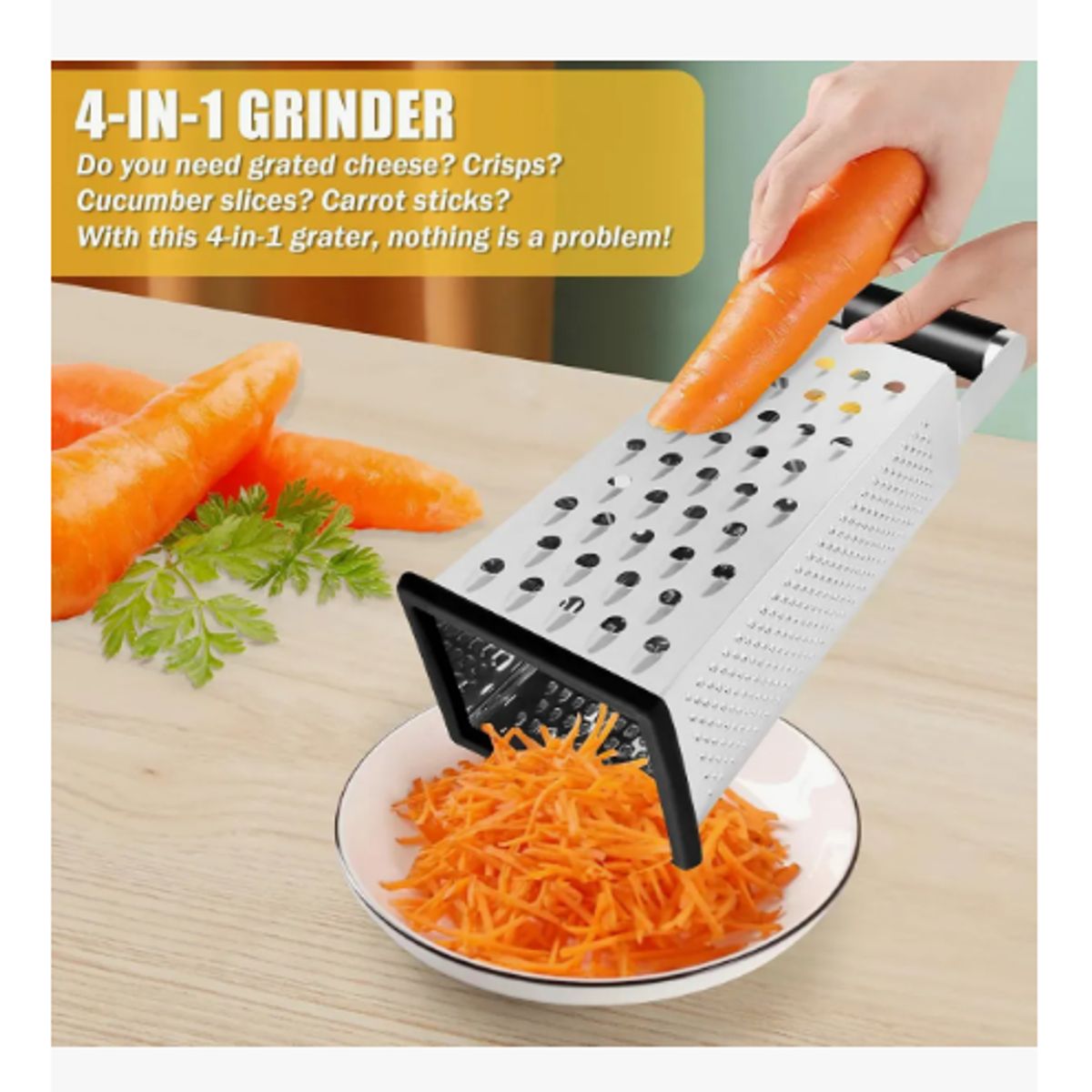 GENERICO - Estropajo De 4 Caras Para Zanahoria Y Queso De Cocina