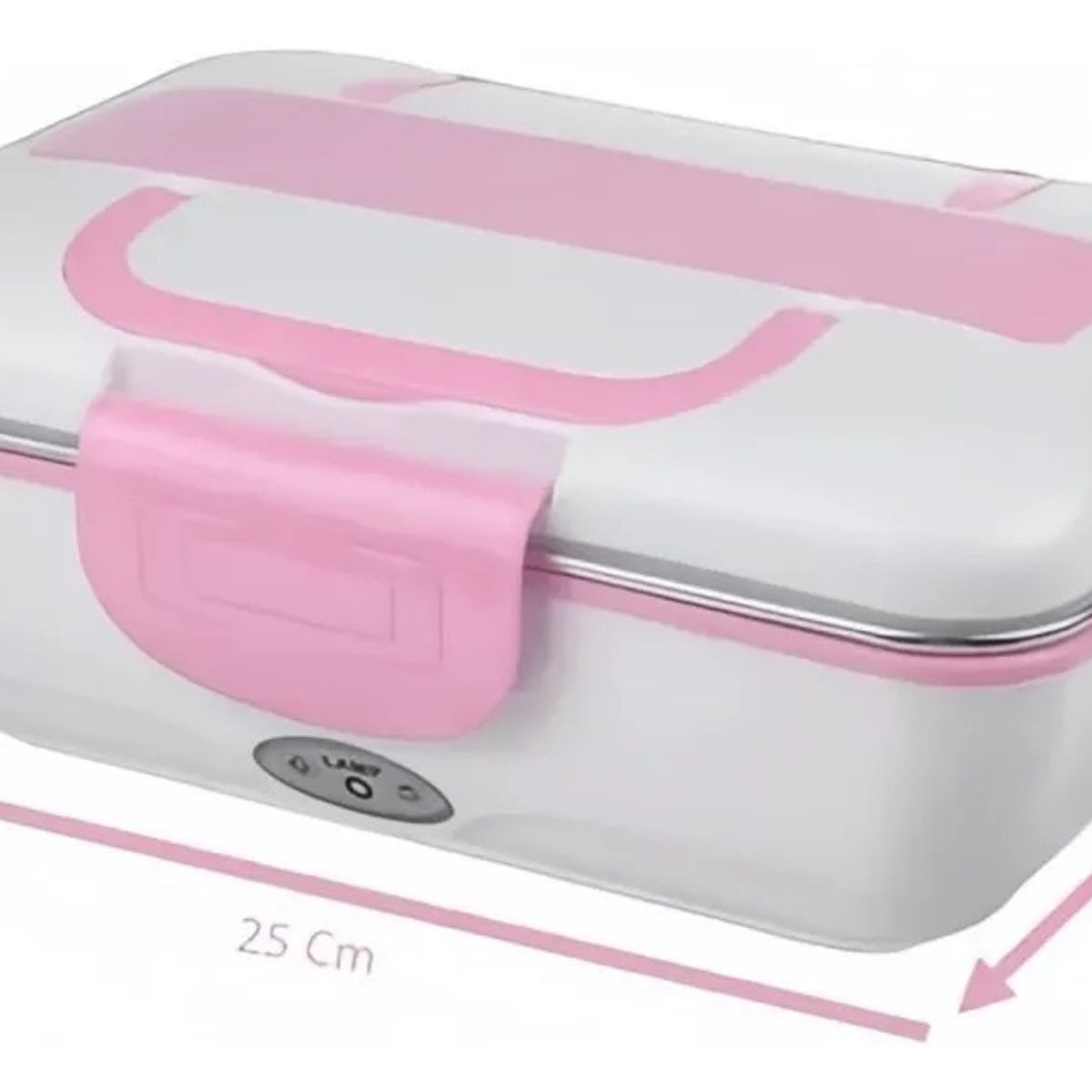GENERICO - Lonchera Eléctrica Portátil+ Cuchara + Palillos Chinos Acero Rosa