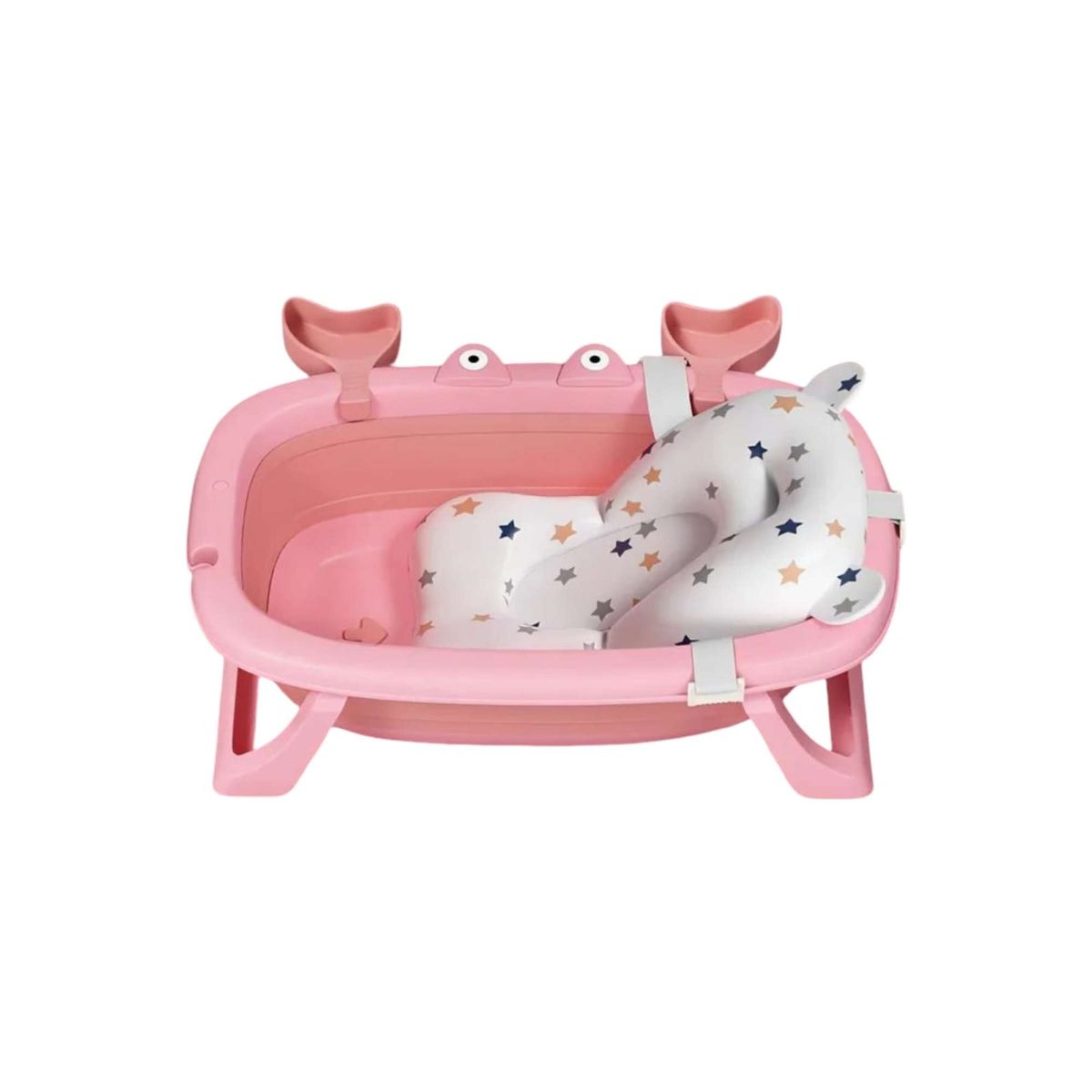 GENERICO - BAÑERA BEBE TINA PLEGABLE CANGREJO ROSA