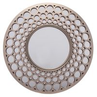 Espejo decorativo para colgar redondo 63 cm. Champagne