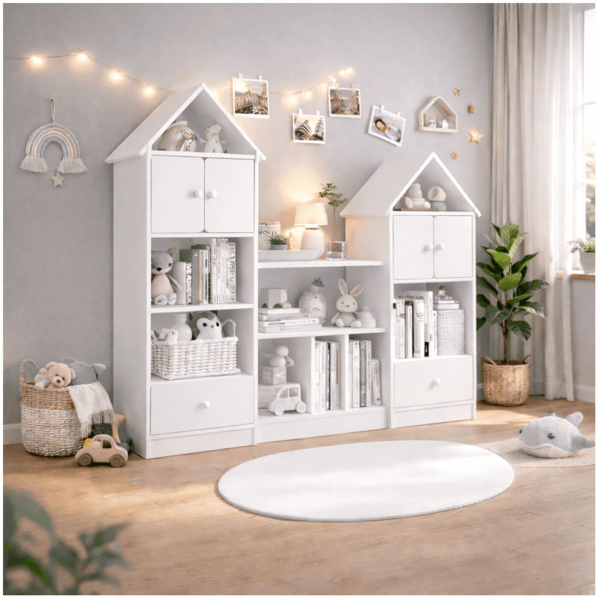 HOMER DESIGN - Librero Biblioteca Infantil Organizador Multiuso 123x24x127