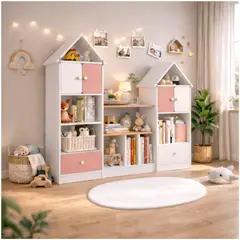 HOMER DESIGN - Librero Biblioteca Infantil Organizador Multiuso 123x24x127