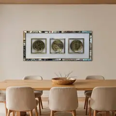 DEKAM DISEÑO - Cuadro Circulos Espejado Dorado Envejecido