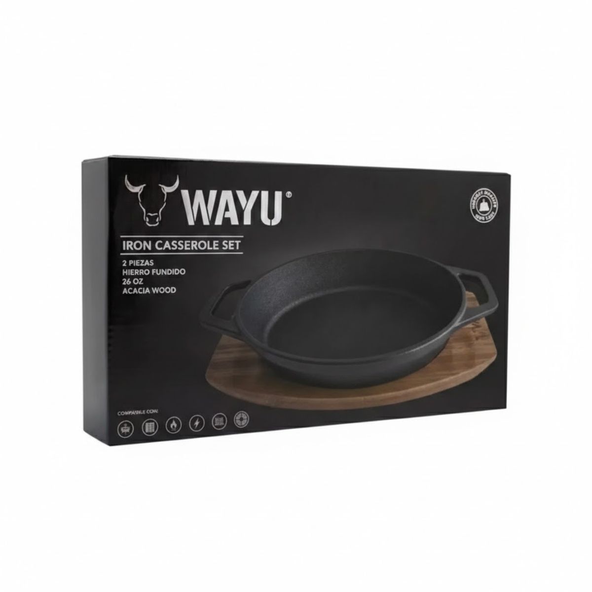 WAYU - CASEROLA IRON CAST BASE MADERA