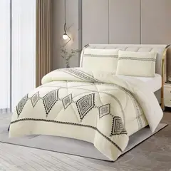 GENERICO - Cobertor De 2 Plazas Plush Liso Con Chiporro + 2 Fundas Almohada - Multicolor - 2 Plazas