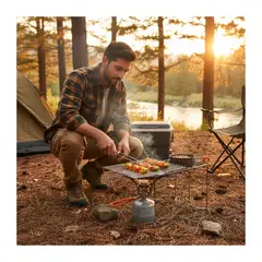 EKOL TACTICA MILITAR - Parrilla Para Asado Camping Cocinilla 1 Pieza Inoxidable