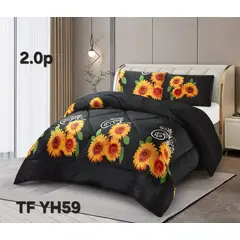 GENERICO - Cubrecama de Invierno Plush con Chiporro 2 Plazas Negro TFYH59