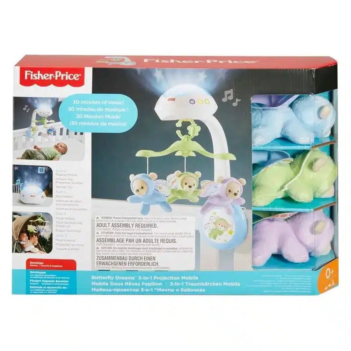 FISHER PRICE - Fisher Price Movil 3en1 Sueños De Mariposa Con Proyector