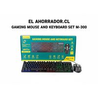Kit Gamer AOAS M-300 Teclado Multimedia + Mouse Ergonómico, Iluminación LED RGB y Conexión USB