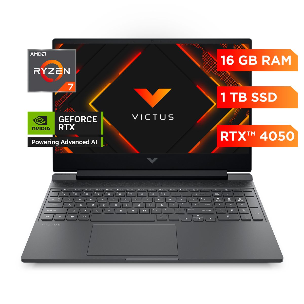 HP - Notebook HP Gamer Victus 15-fb3036la AMD Ryzen 7 16gb Ram 1tb Ssd RTX4050 6gb Windows 11 Home