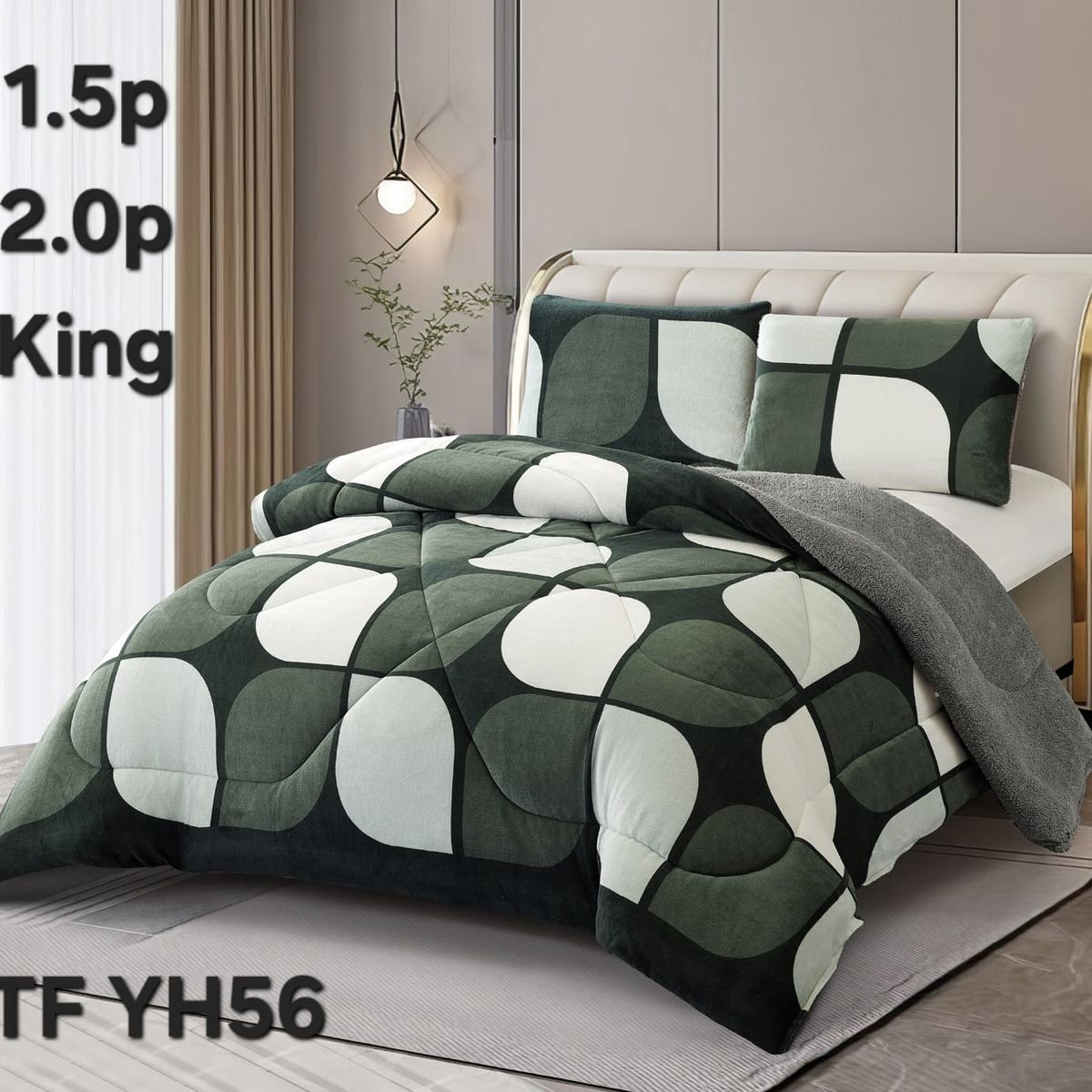 GENERICO - Cubrecama de Invierno Plush con Chiporro 2 Plazas Beige TFYH56
