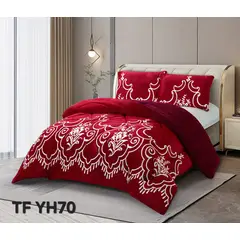 GENERICO - Cubrecama de Invierno Plush con Chiporro 2 Plazas Burdeo TFYH70