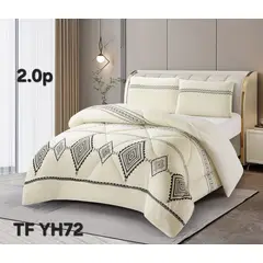 GENERICO - Cubrecama de Invierno Plush con Chiporro 2 Plazas Blanco Invierno TFYH72